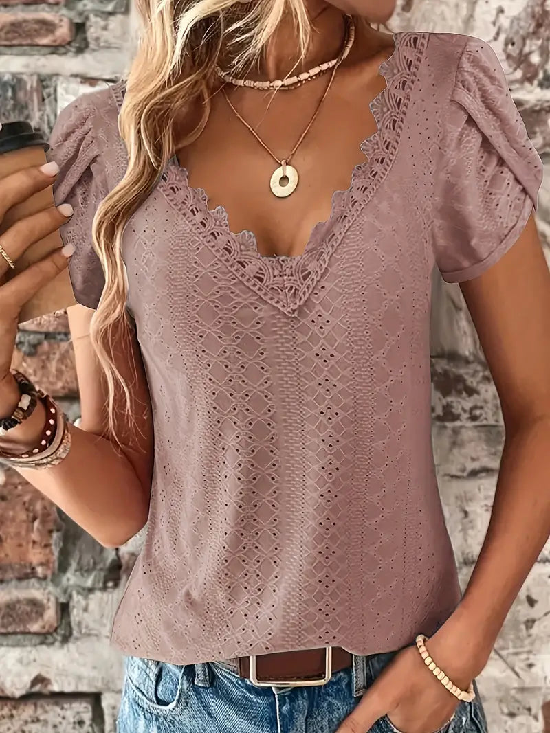 Blusa Feminina Casual de Renda Ilhéus